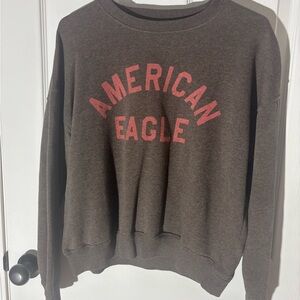 American Eagle Brown Sweatshirt with Pink Accents